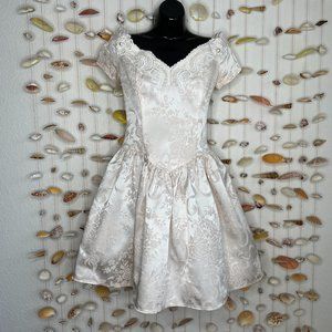 Jessica McClintock Gunne Sax Girls Off Shoulder Dress Size 9 10 Light Pink